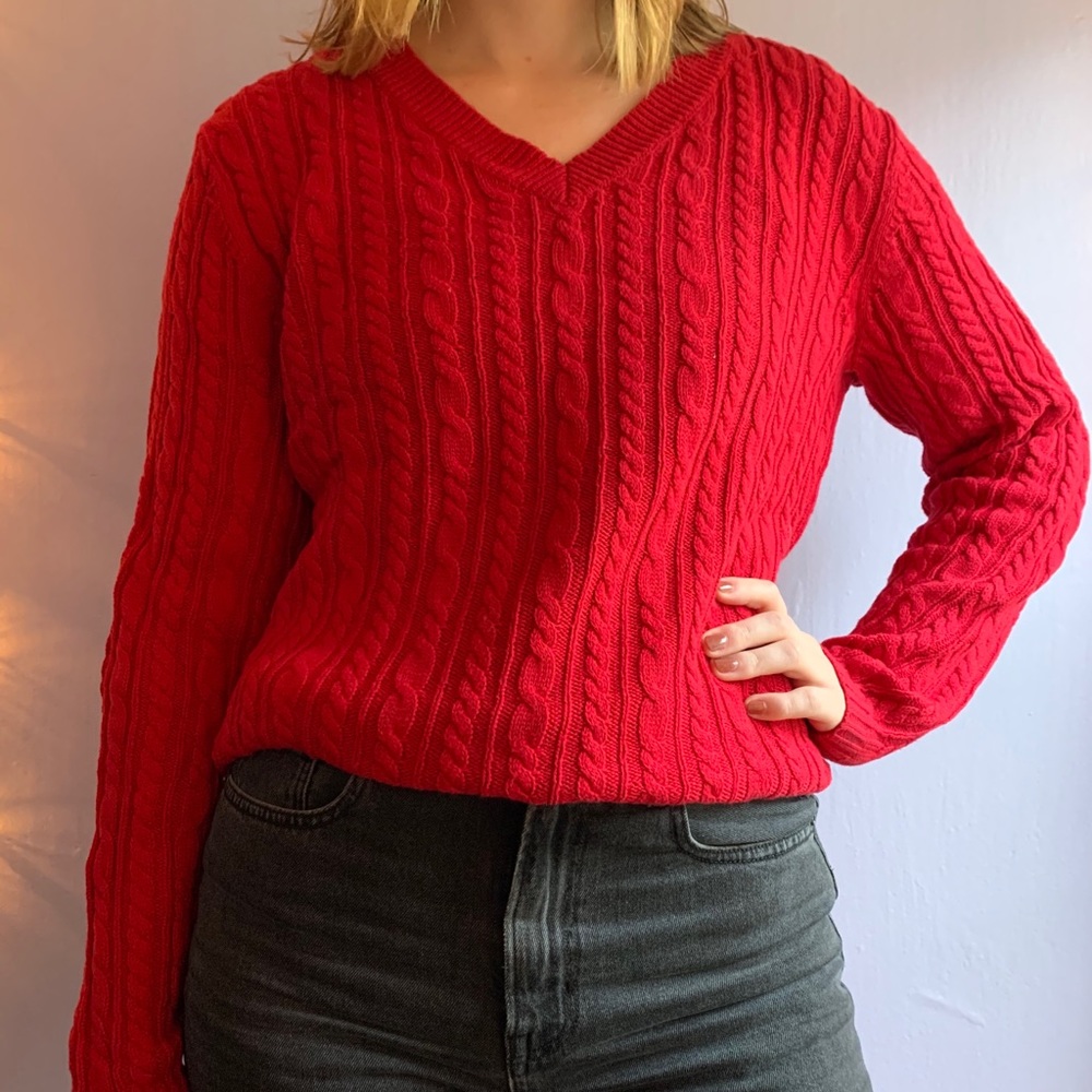 Croft&Barrow bright red sweater